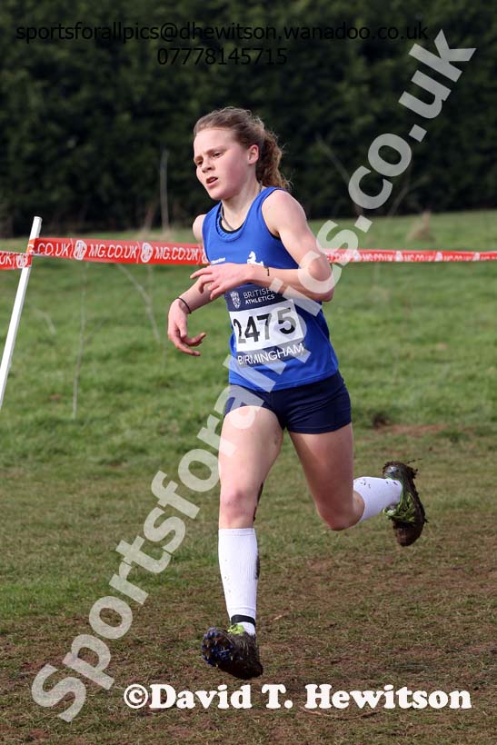 Bobby Clay (Kent) on her way to victory in the under-20 womens Inter Counties Cross Country, Cofton Park, Birmingham. Photo: David T. Hewitson/Sports for All Pics